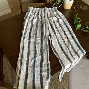 Linen blend lightweight striped pants